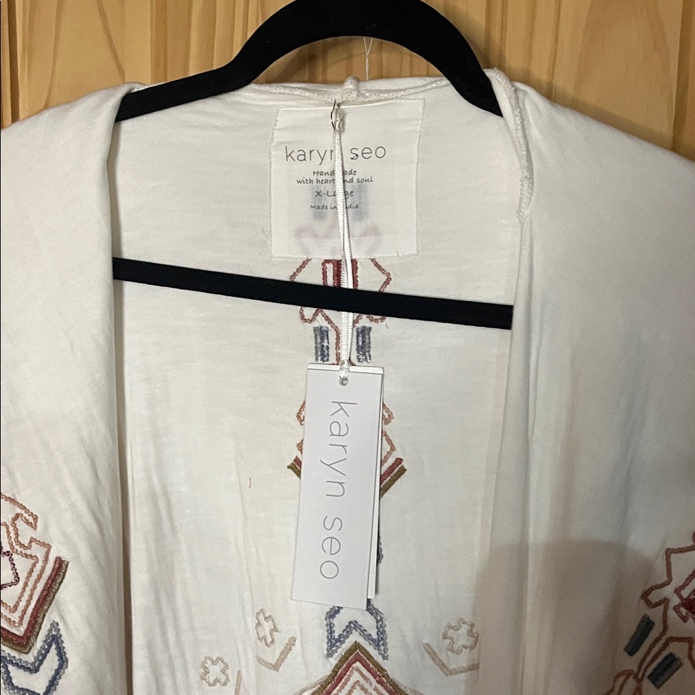 NWT Karyn Seo Billie Handmade Embroidered Cardigan Jacket with Hood - Picture 2 of 8
